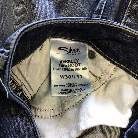 Silver Jeans Womens Berkley Slim Boot Low Rise Distressed Medium Wash Size 30/31 - Picture 10 of 11